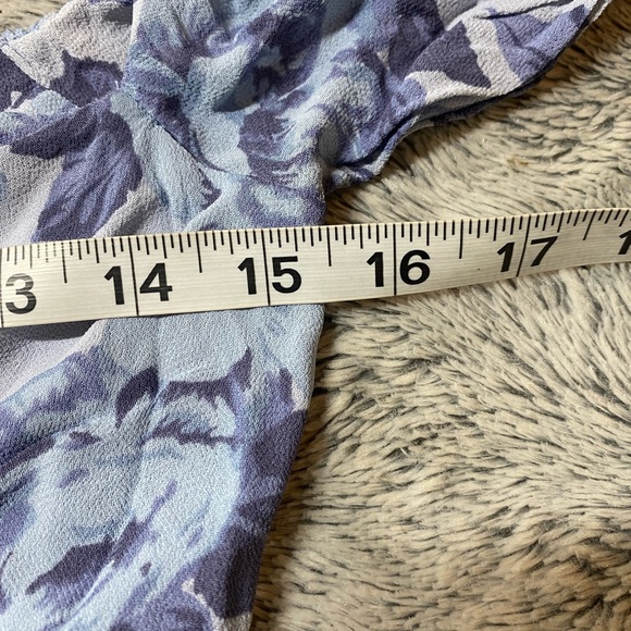 Reformation Blue Floral Off Shoulder Kaia Mini Dress Size 4 - Picture 10 of 10